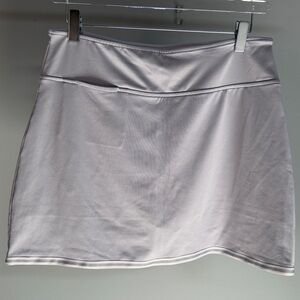 Chic Gray Mini Skirt with White Trim